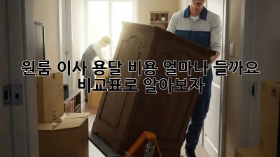 원룸 이사, 용달 비용 얼마나 들까요? 비교표로 알아보자!